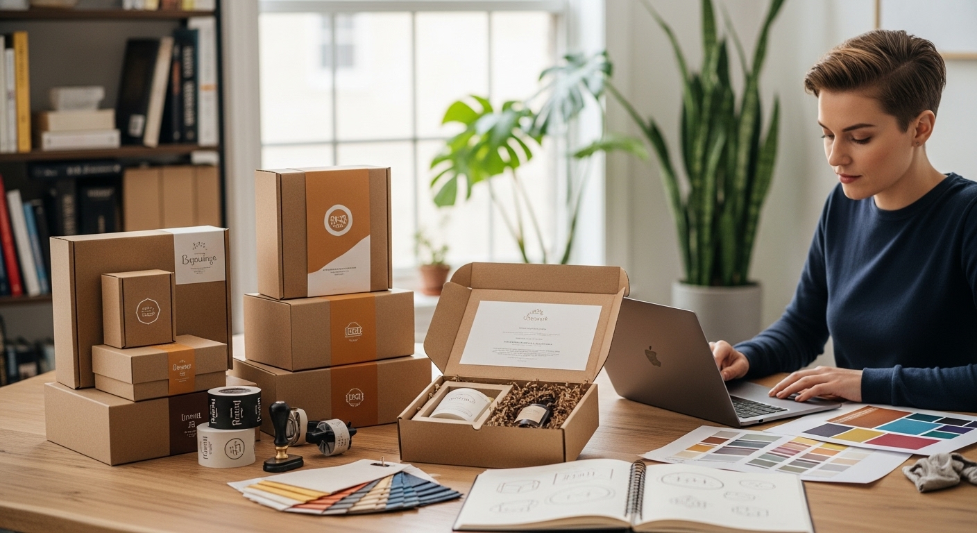 brand identity through packaging with custom logo design