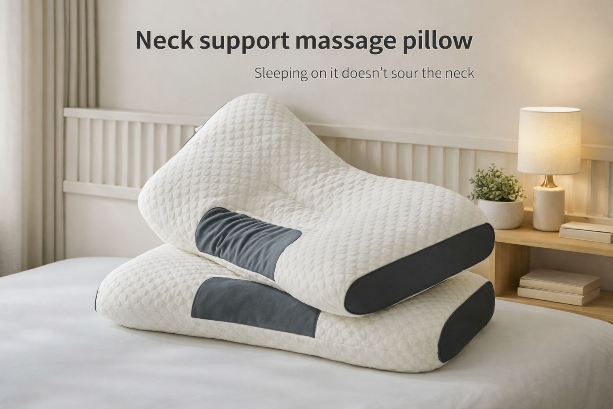 Orthopedic Support Massage Pillow for Neck Pain Relief