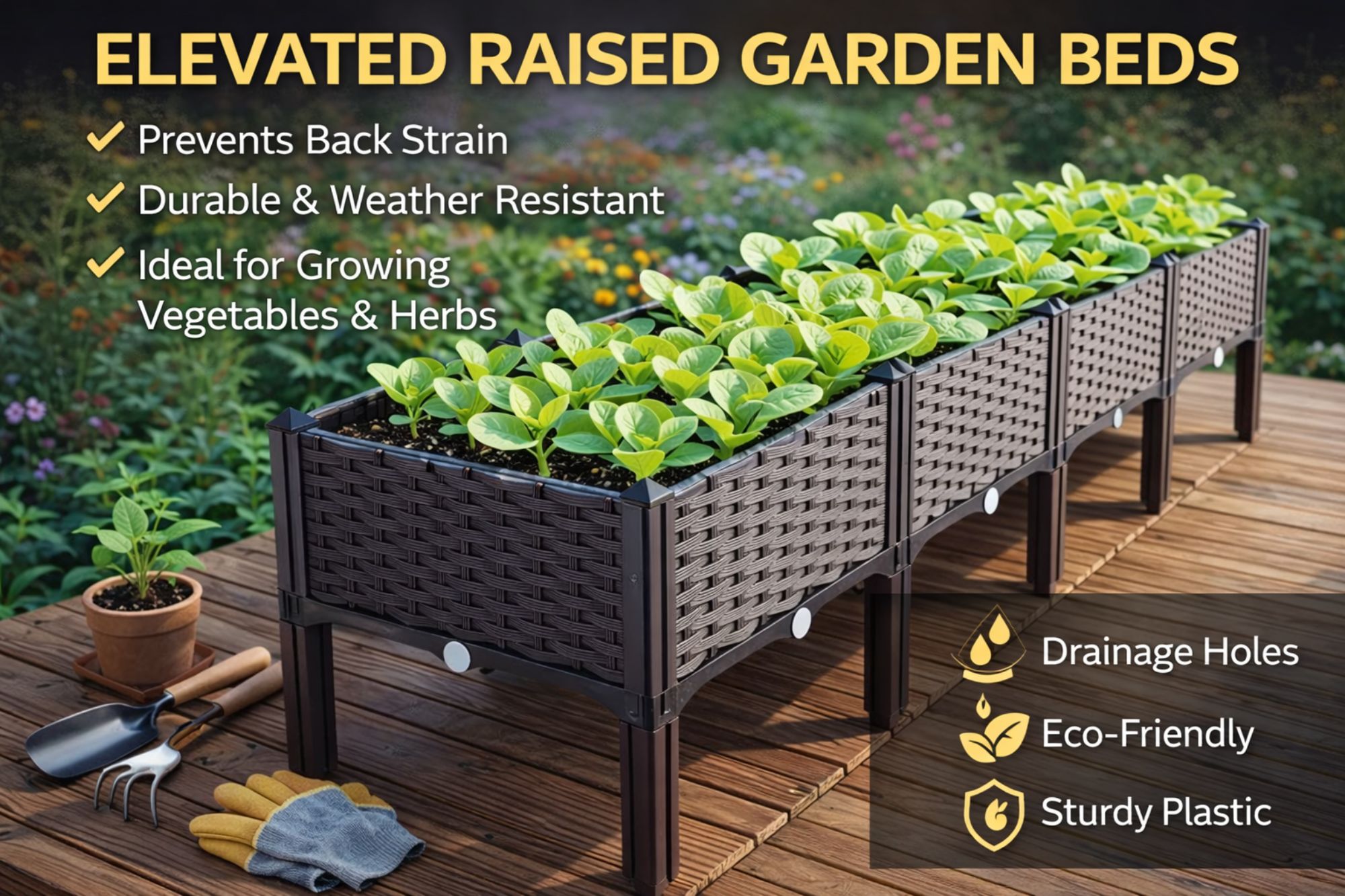 Elevated Raised Garden Planter with Legs - Perfect for Urban Gardening
