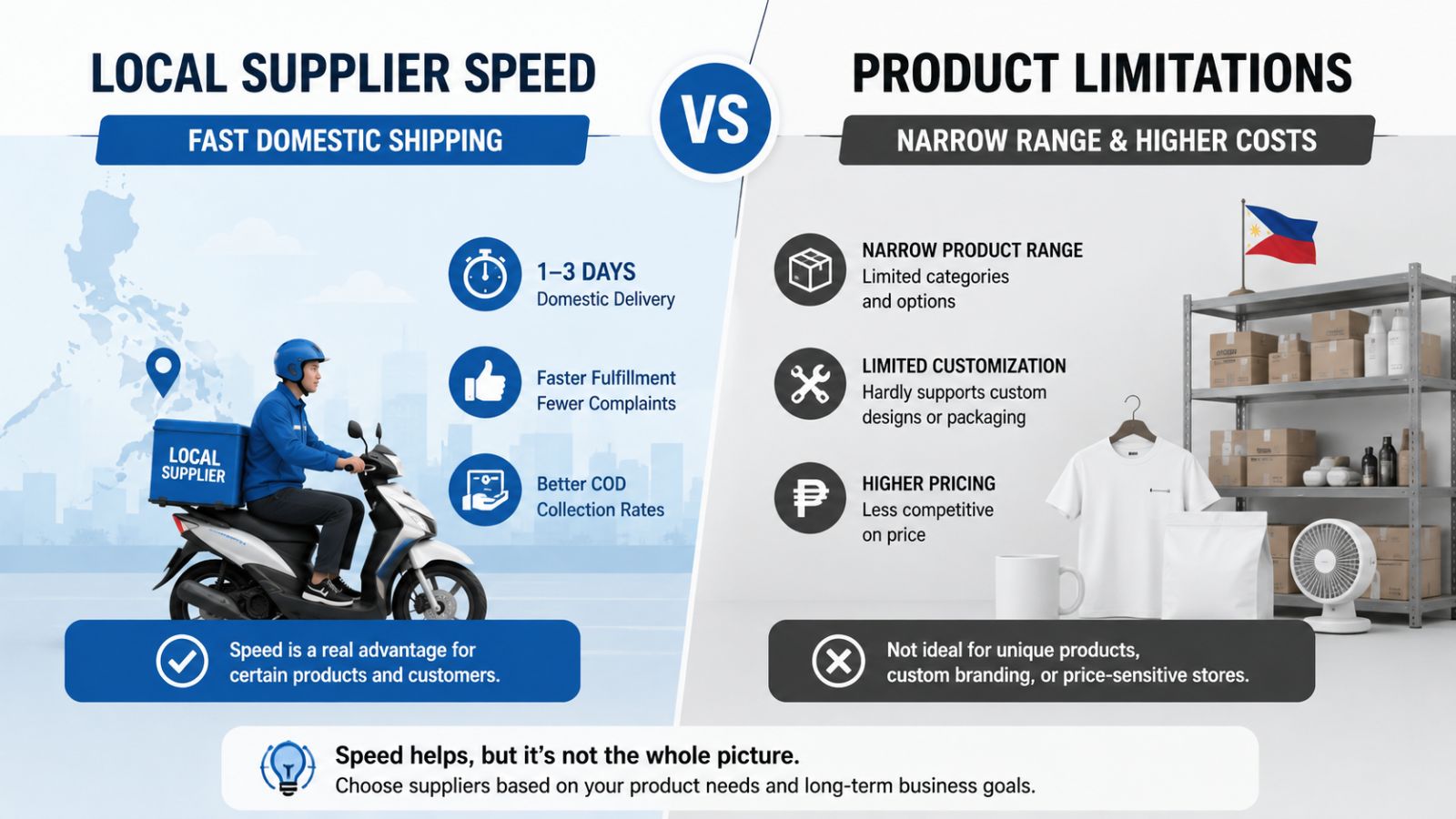 Local Philippines Supplier Speed vs Limitations